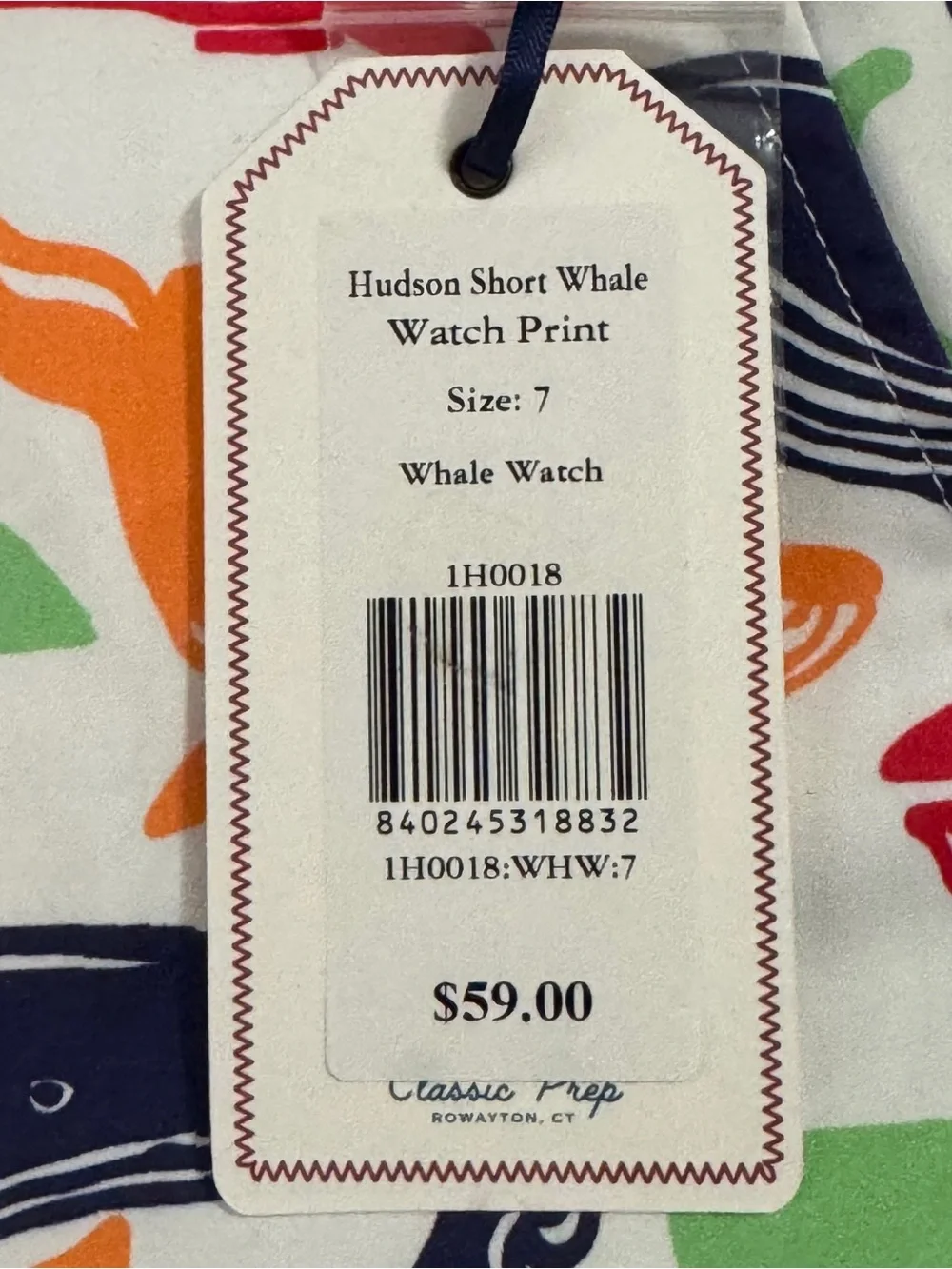 NWT Classic Prep Boy Multicolored Whale Print Shorts 100% Cotton & Pockets